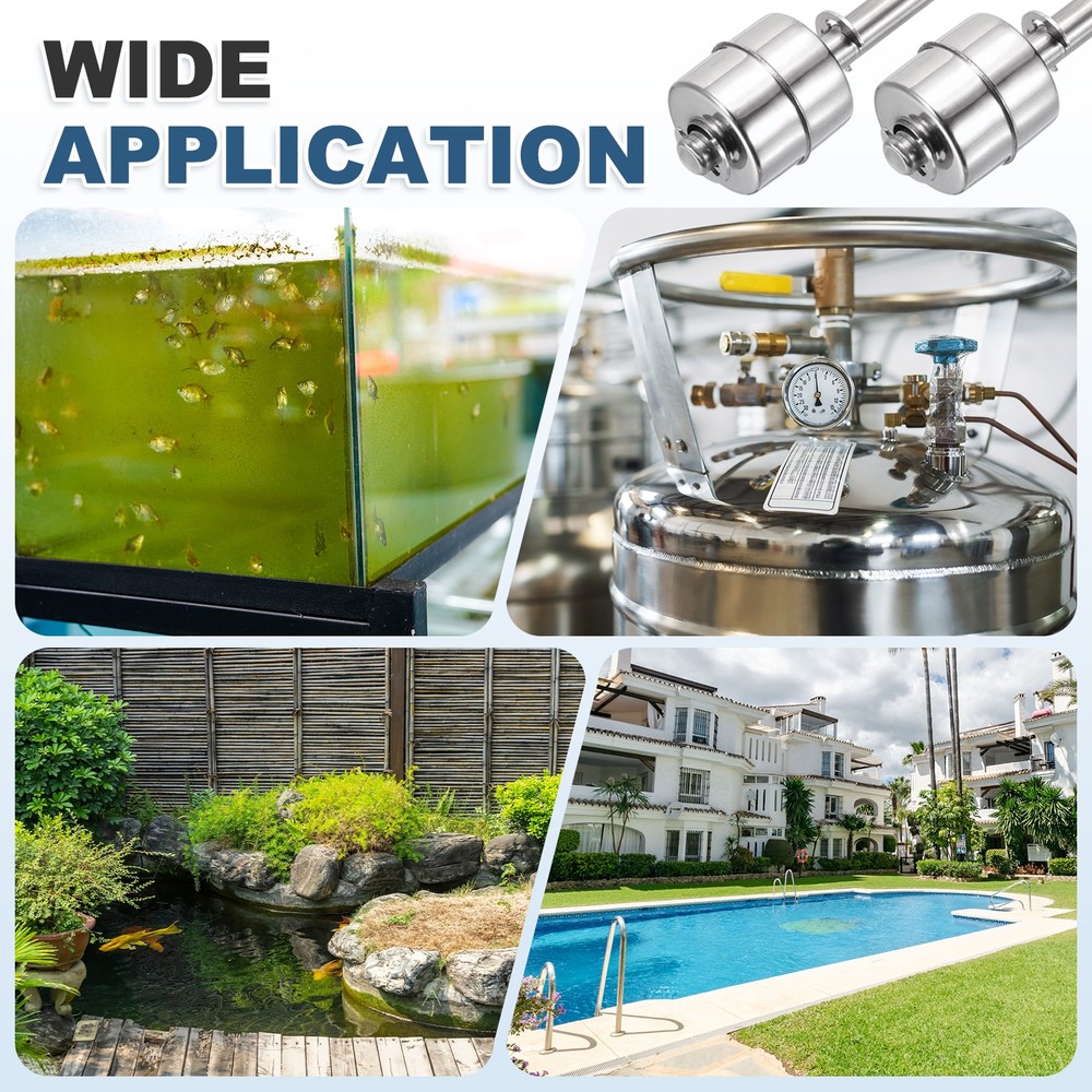 Float Switch 100mm Rod 0.5A Vertical Single Float for Pump/Alarm 2 Pcs
