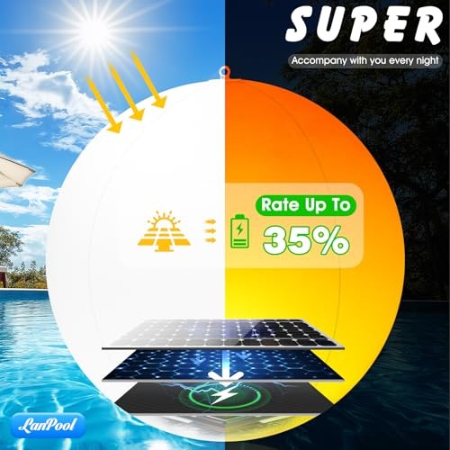 Floating Pool Lights,4" Flame Solar Pool Lights,Floating Glow Globe IP68 1