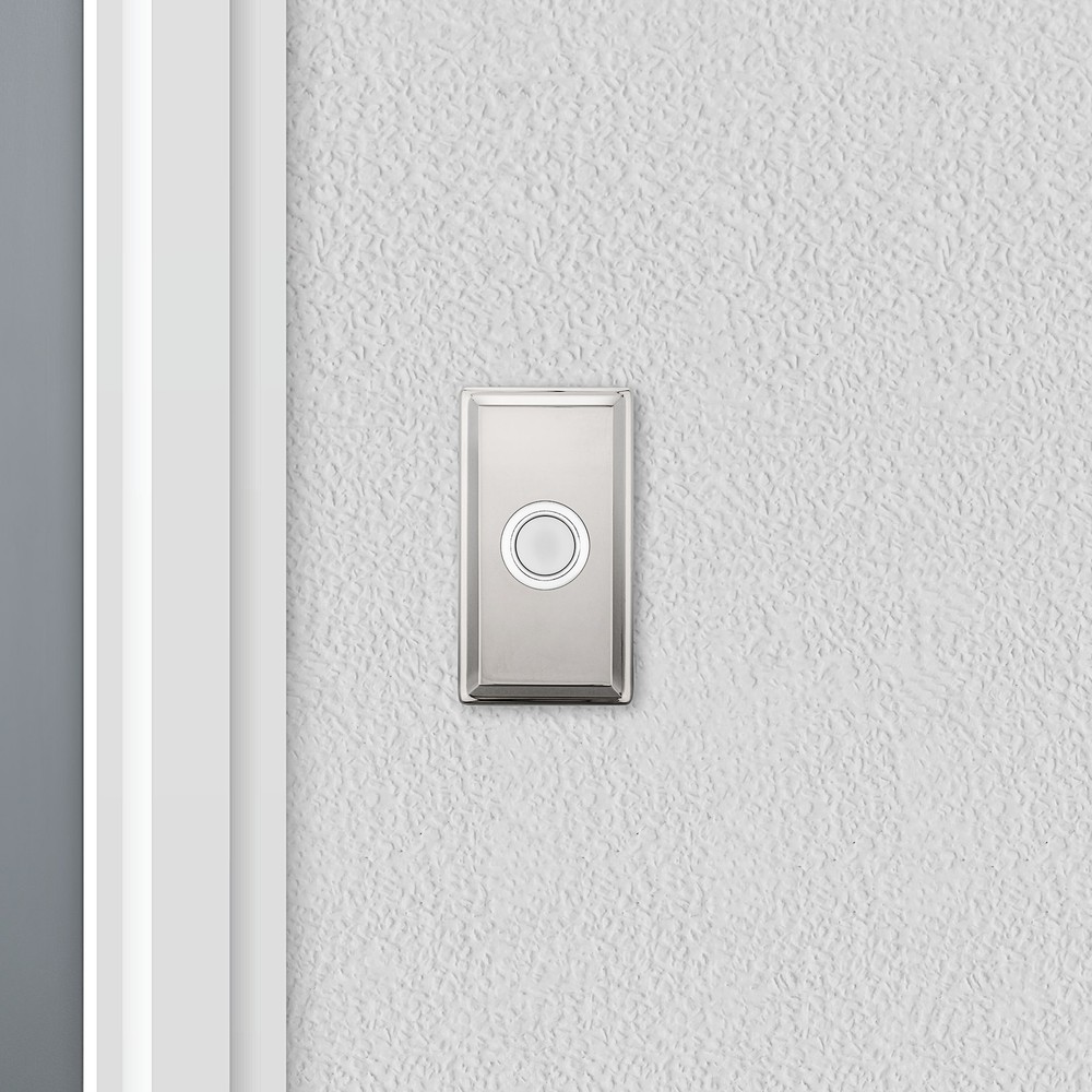 Baldwin 4860 3" x 1-1/2" Illuminated Rectangular Door Bell - Bronze