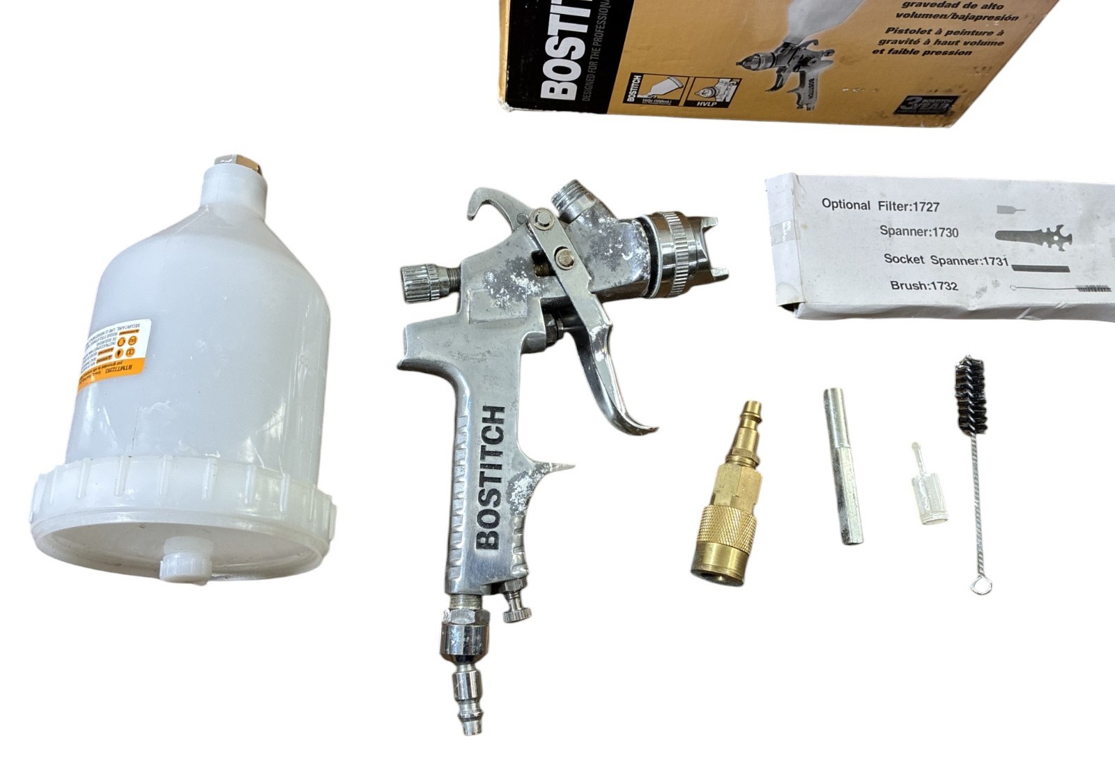 Bostitch BTMT72393 HVLP High Volume Low Pressure Gravity Feed Paint Spray Gun