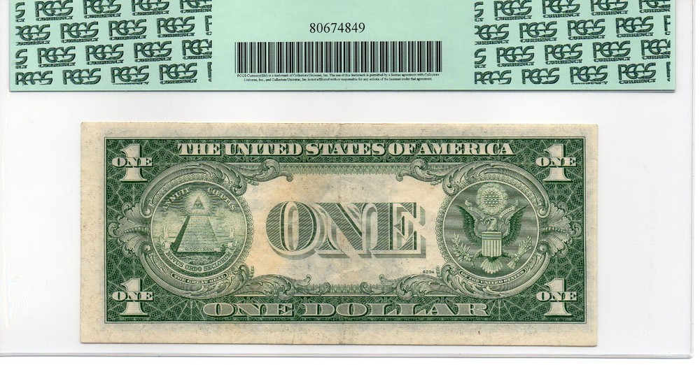 PCGS40 1935E $1 SILVER CERTIFICATE STAR NOTE (APPARENT - STAINING)