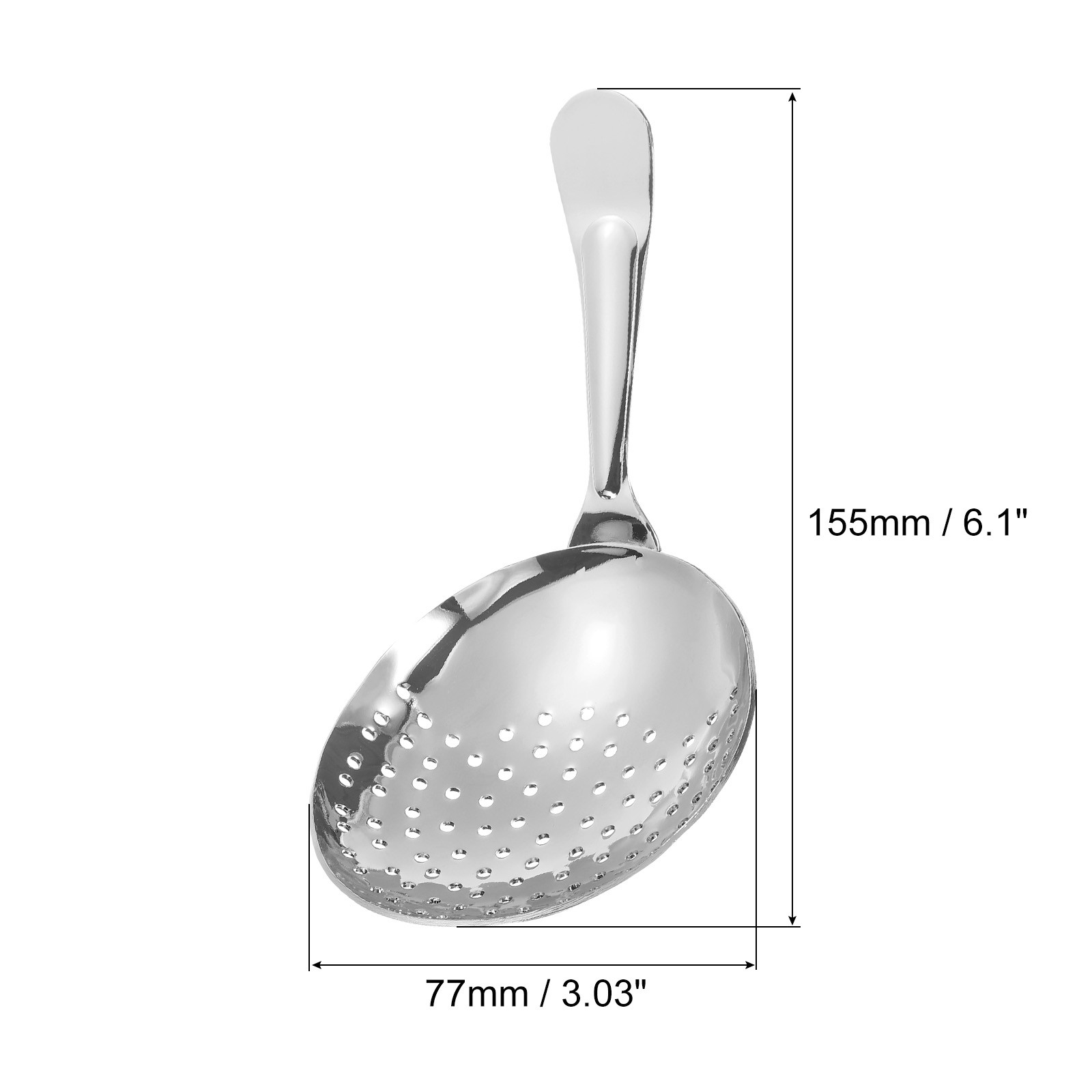 Julep Strainer, 1pcs - Stainless Steel Cocktail Strainer Spoon (Silver, 155mm)