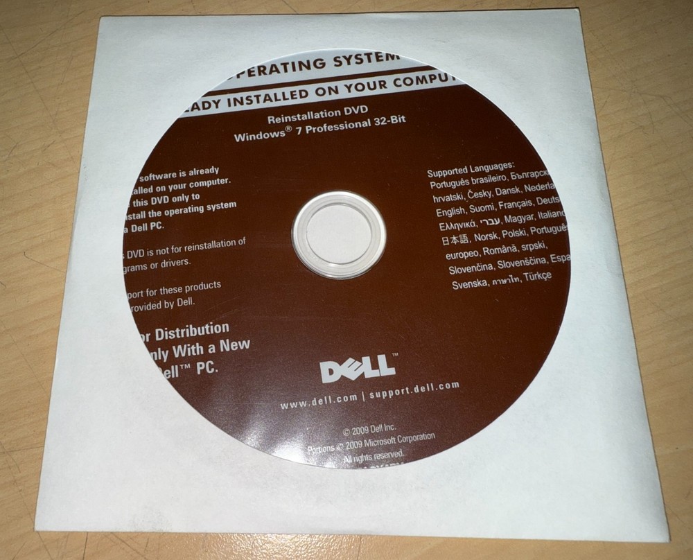 Dell Vostro 230 Computer CD-ROM Software Drivers Utilities Applications Windows7
