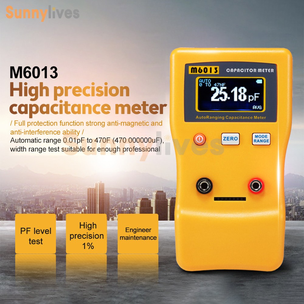 LCD High-precision Capacitor Meter Auto Range Handheld Capacitor Circuit Tester