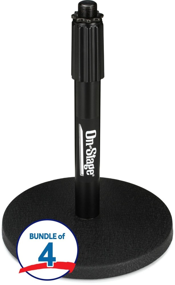 On-Stage DS7200B Adjustable Desktop Microphone Stand (4-Pack)