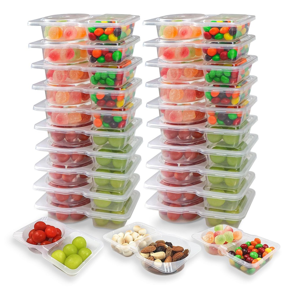 Kyavaer 20 Pcs Reusable Snack Containers, Medium, Transparent