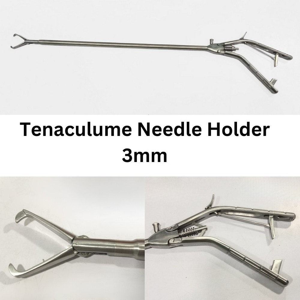 1pcs Laparoscopic Tenaculum Needle Holder 5mmx330mm SS Instruments CE Approved