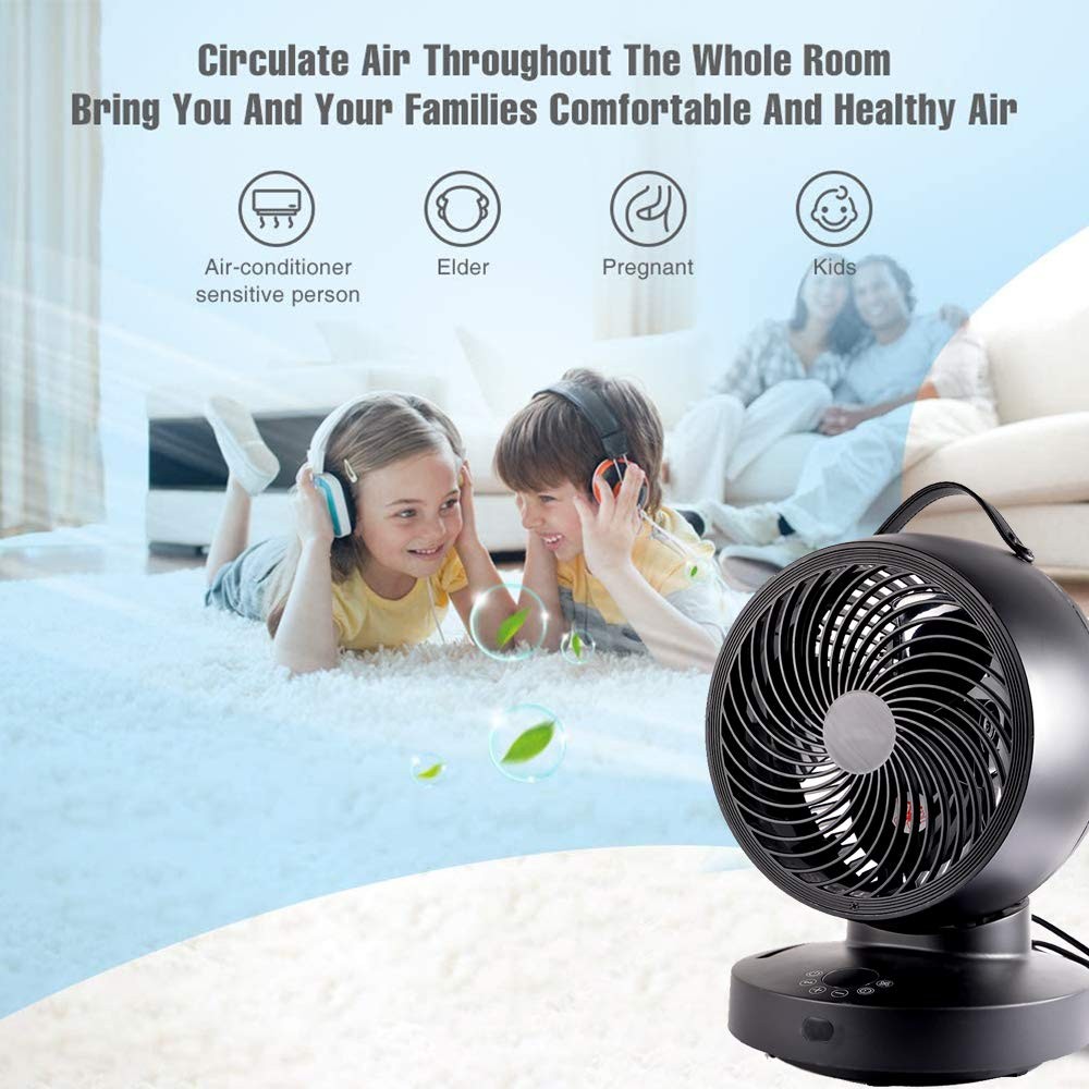 Table Circulator Fan,Blade 8",6 Speeds 4 Wind Modes,With Remote Control,Horiz...