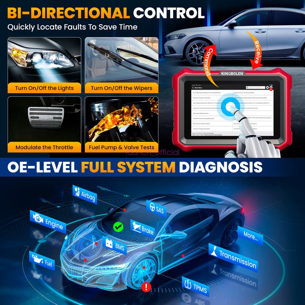 2026 KINGBOLEN K8 ELITE Car OBD2 Scanner Full System Diagnostic Tool ECU Coding