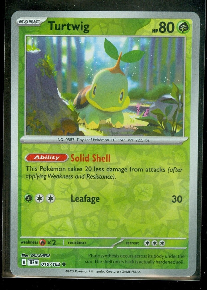 Pokemon TURTWIG 010/162 - Temporal Forces - Rev Holo - - MINT