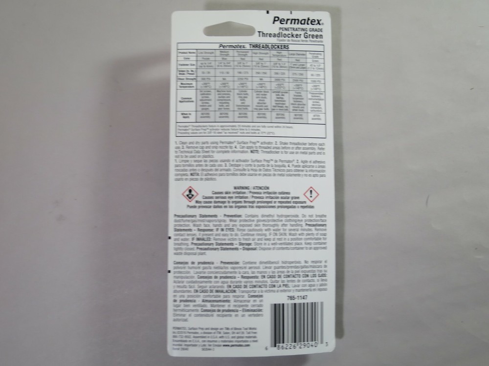 Permatex 29040 Penetrating Grade Threadlocker Green, 36 ml