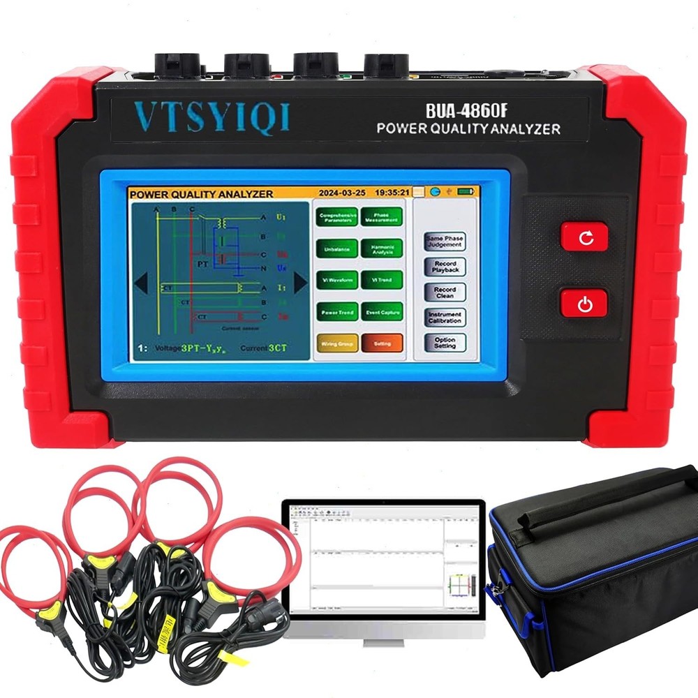 Power Quality Meter with Range 10A~6000A Voltage, Current and Power Trend Chart