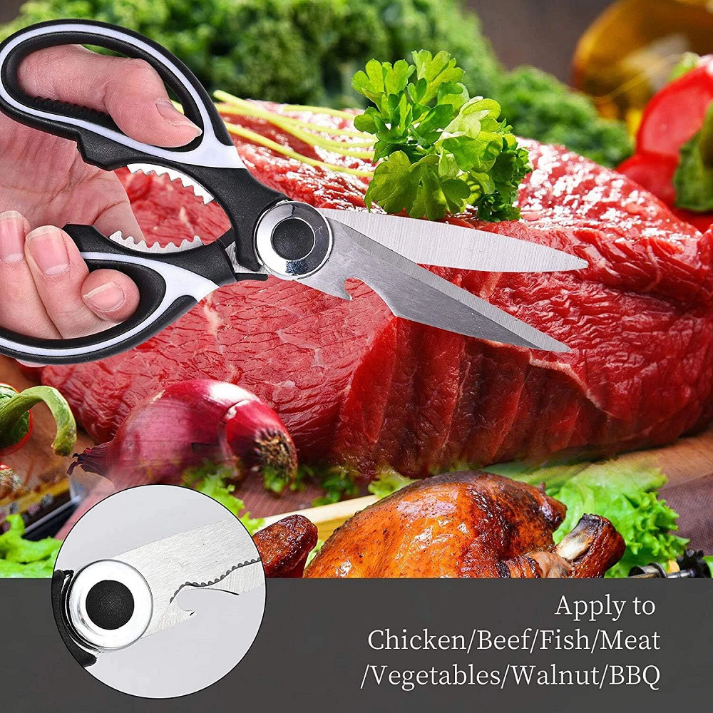 2× Kitchen Scissors Heavy Duty Premium Sharp Kitchen Shears Food, Fish, Bones US