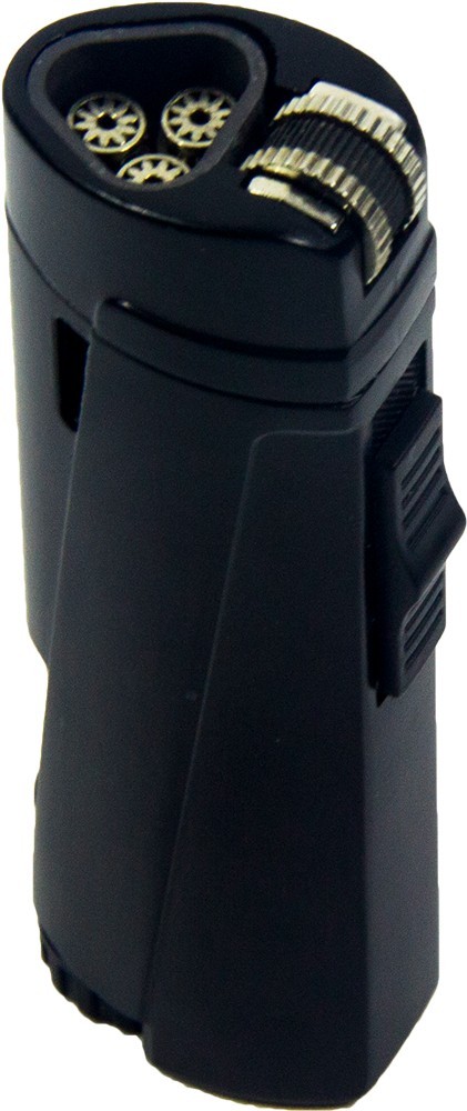 Triple Jet Cigar Torch Lighter Windproof Refillable Butane Flint Wheel Ignition