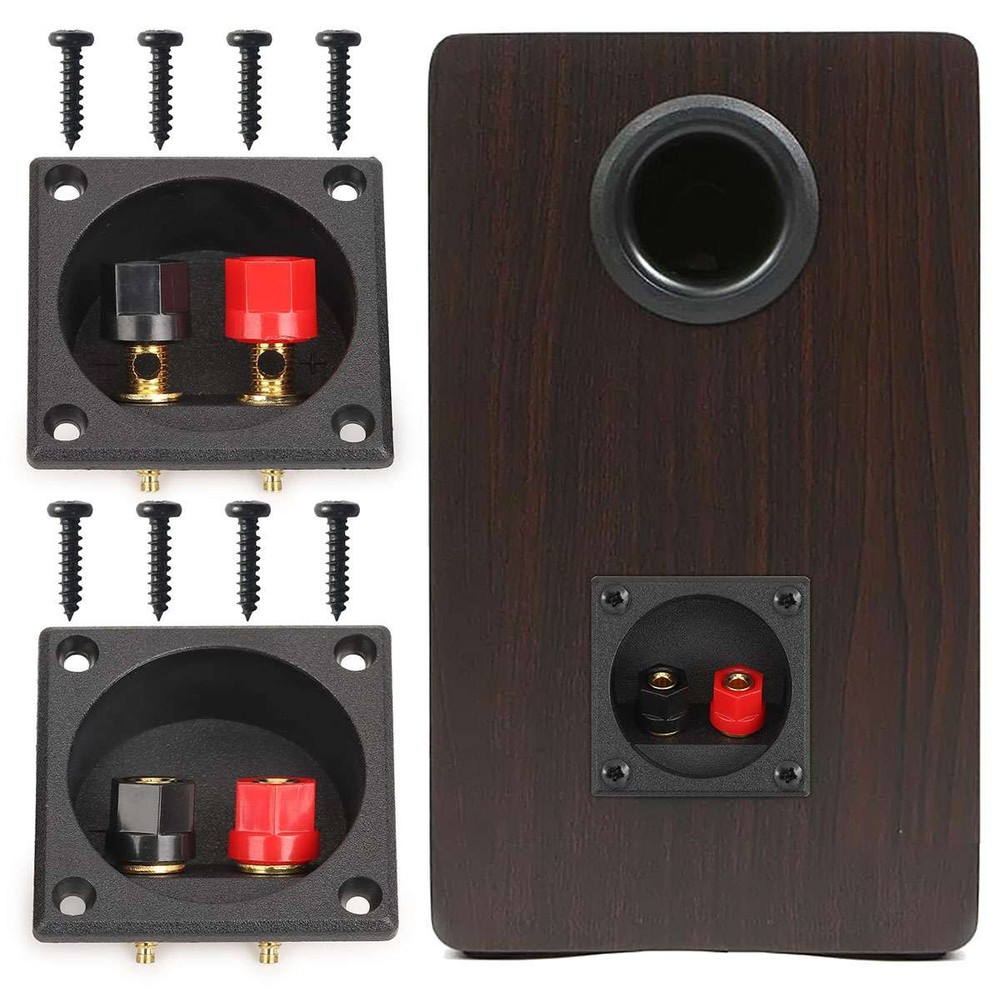 4Pcs Square Subwoofer Speaker Box Terminal Cup Spring Connector Sub Plug Box