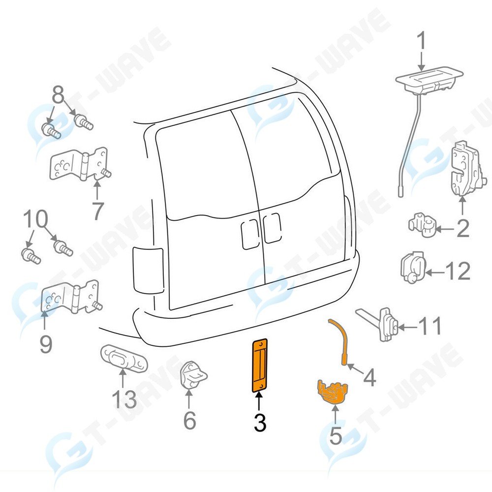Back Door Control Assembly W/Handle (Left Side) fit 2000-2005 Ford Excursion