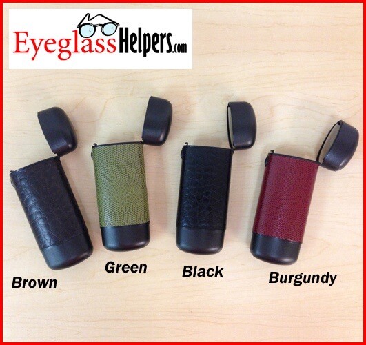 Flip Top Eyeglass Reader Sunglass Case Push Button w Textured Case (BURGUNDY)