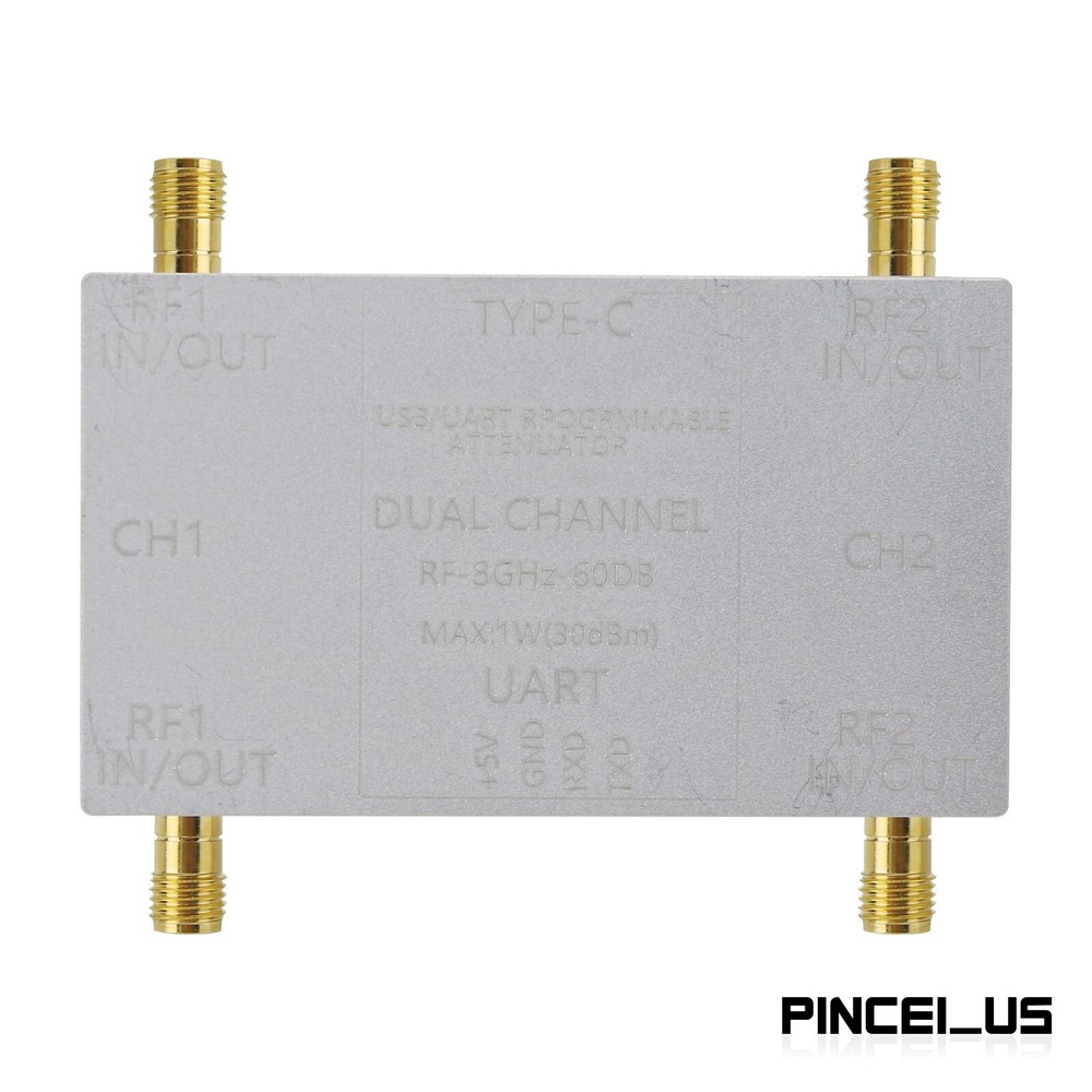 RF-8GHz-60DB Dual Channel Programmable Attenuator (Main Unit + Type-C Cable) pe6