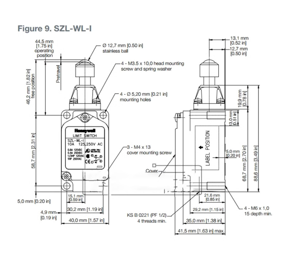 1PC NEW Honeywell Limit switch SZL-WL-E #LL