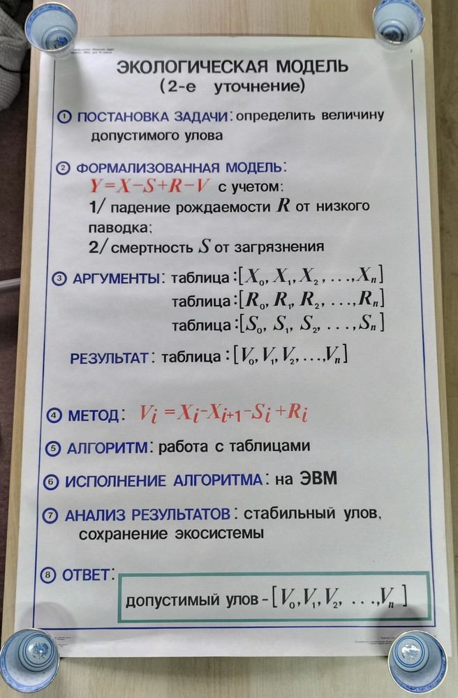 Rare USSR Informatics Ecological Model Poster 1989 Soviet Computer Science Class