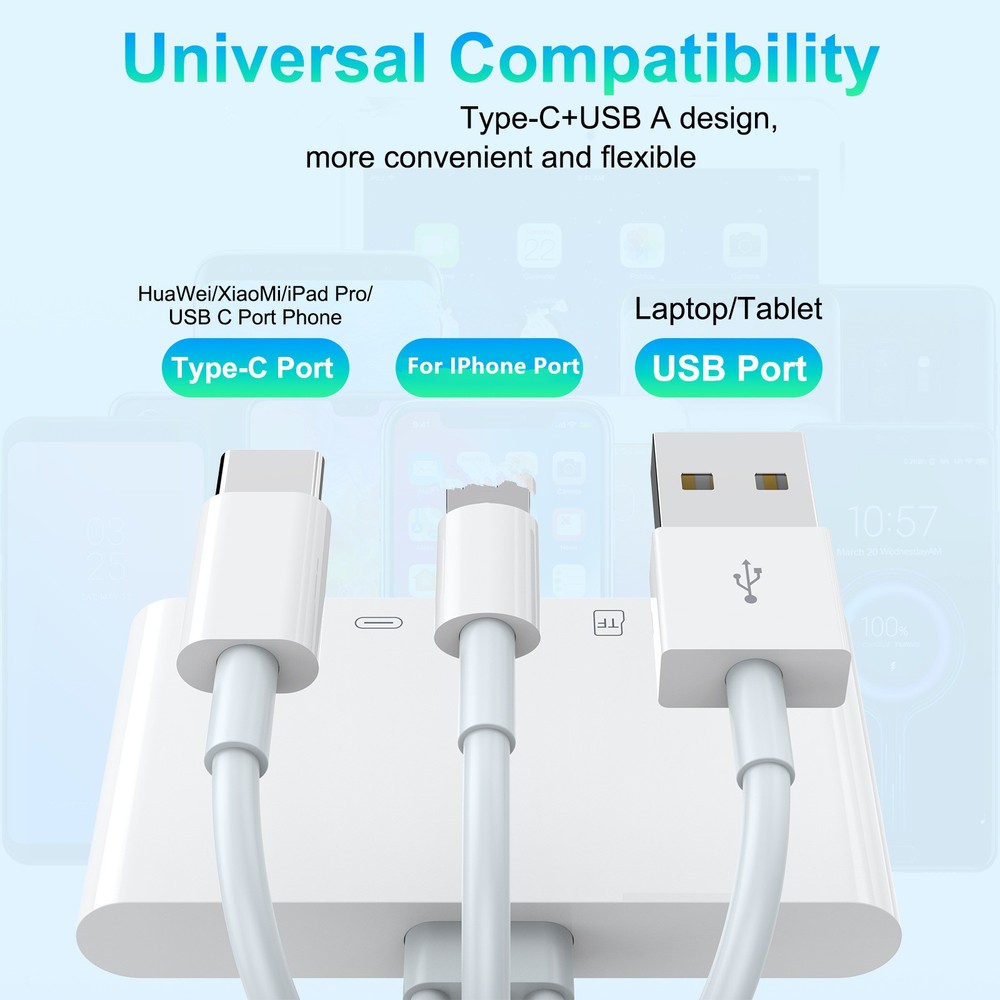 1PC 5 in 1 Memory Card Reader USB 3.0 OTG Adapter SD Card Reader For iPhone/iPad