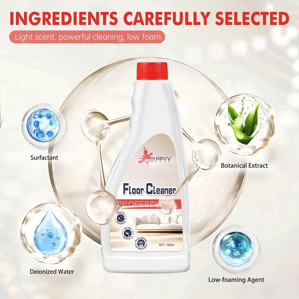 Floor Cleaning Solution for Roborock Q5/Q7/Q8/S7/S8, 4 Bottles