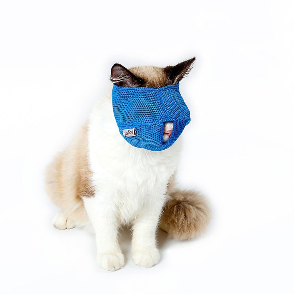 Breathable Mesh Cat Muzzles Prevent Cats Kitten from Biting Chewing, Small