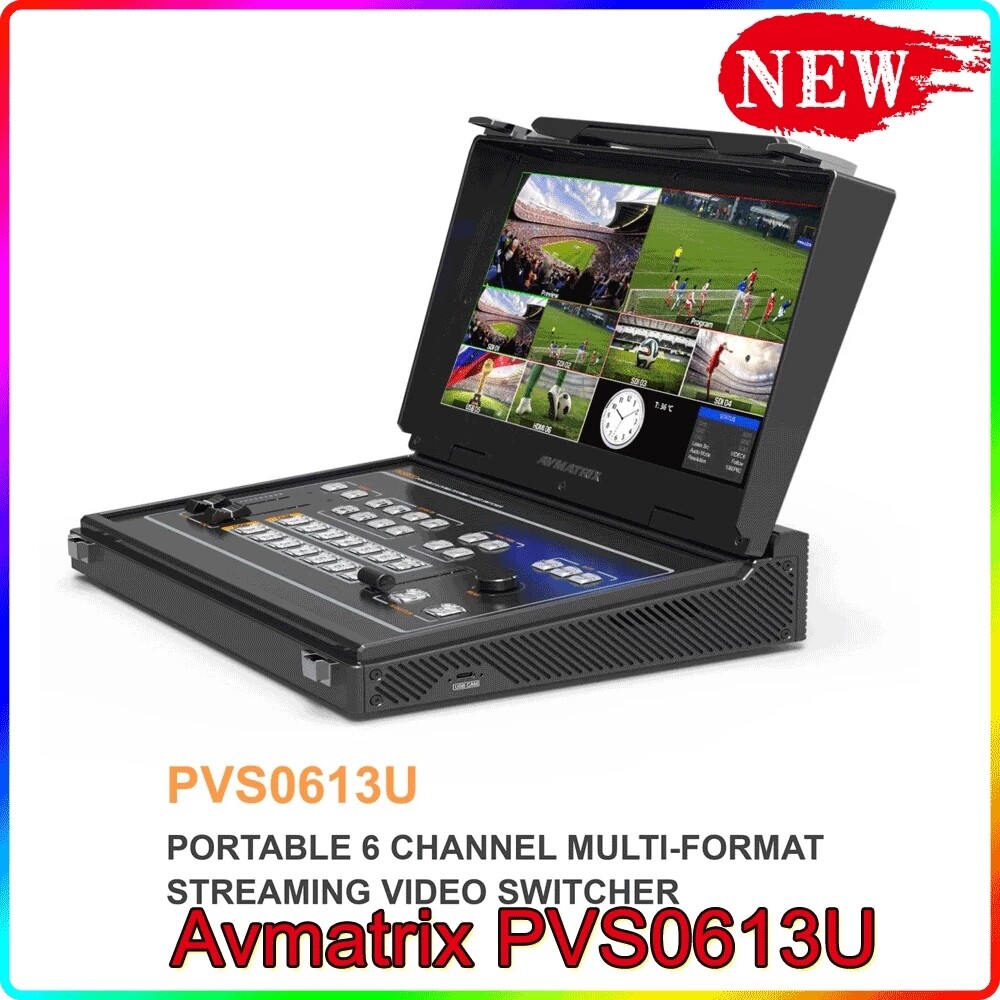 Avmatrix PVS0613U 6-CH SDI HDMI Multi-format Streaming Switcher 13.3" IPS Screen