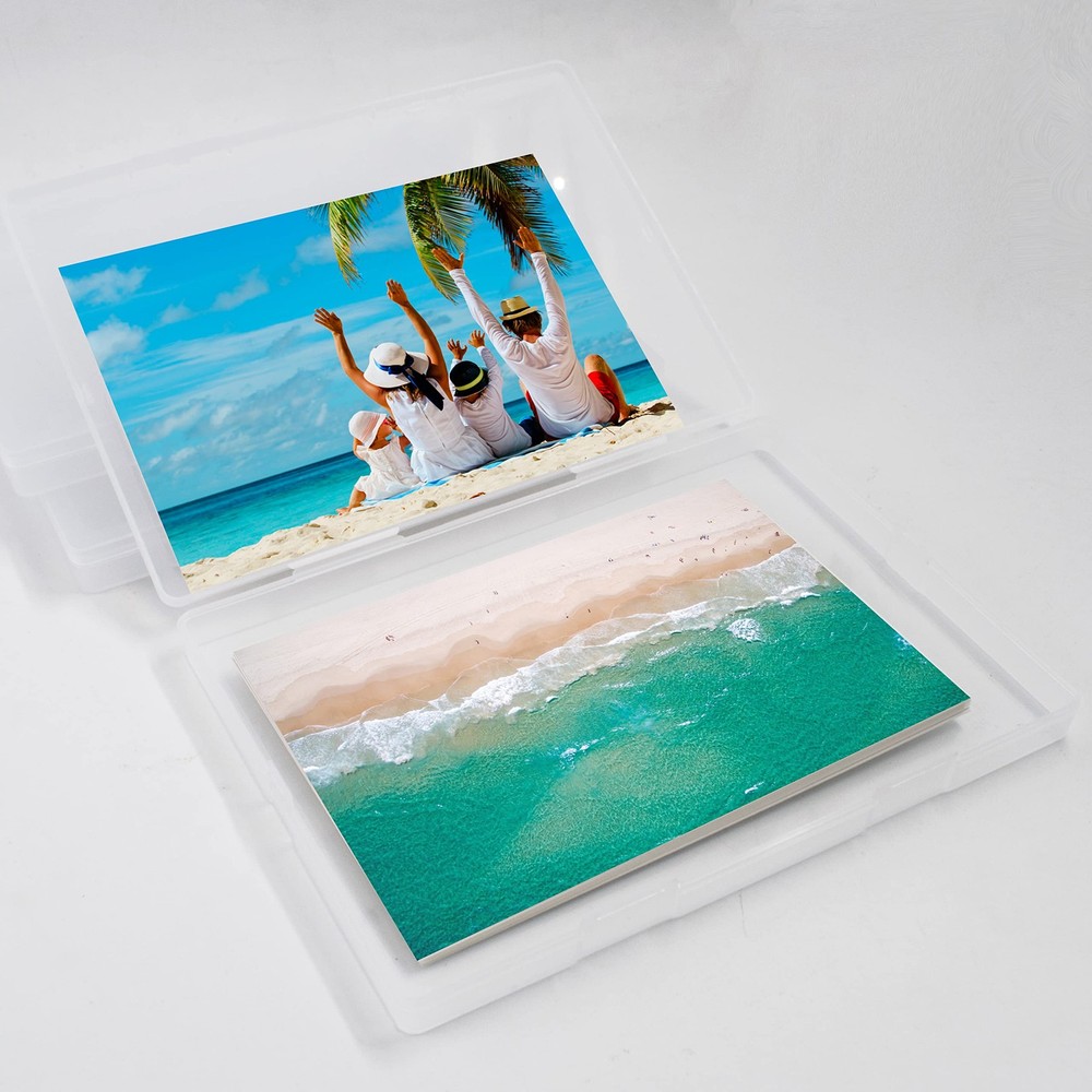 4 Pack Scrapbooking Paper Storage File Boxes B6 Plastic Box for Documents Mag...