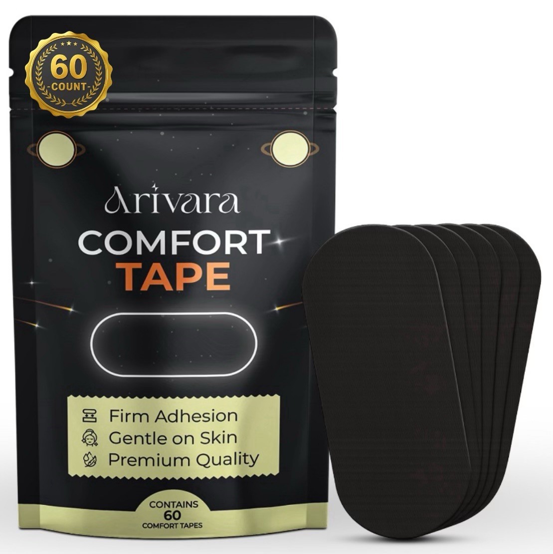 Arivara 60 Pcs Mouth Patch Tape Strip Advanced Gentle for Improved Breathing