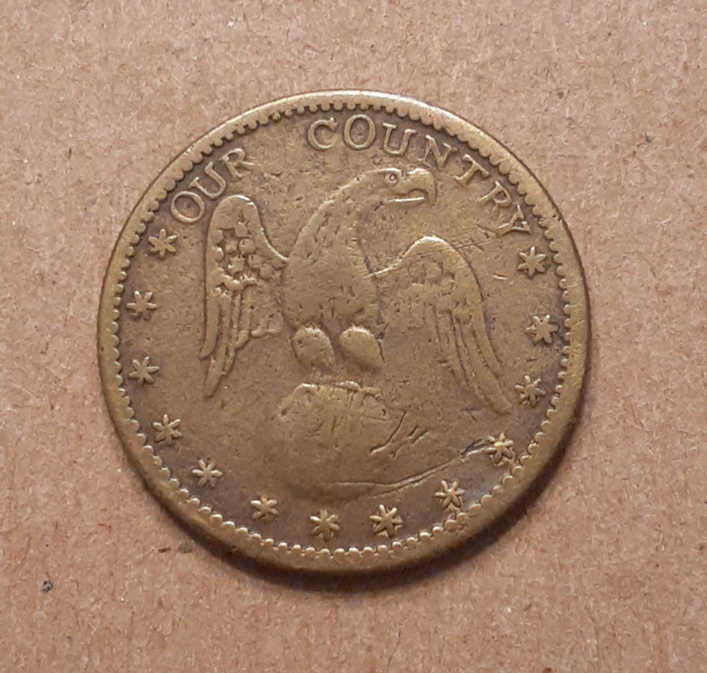 1855 HARD TIMES TOKEN LIBERTY HEAD