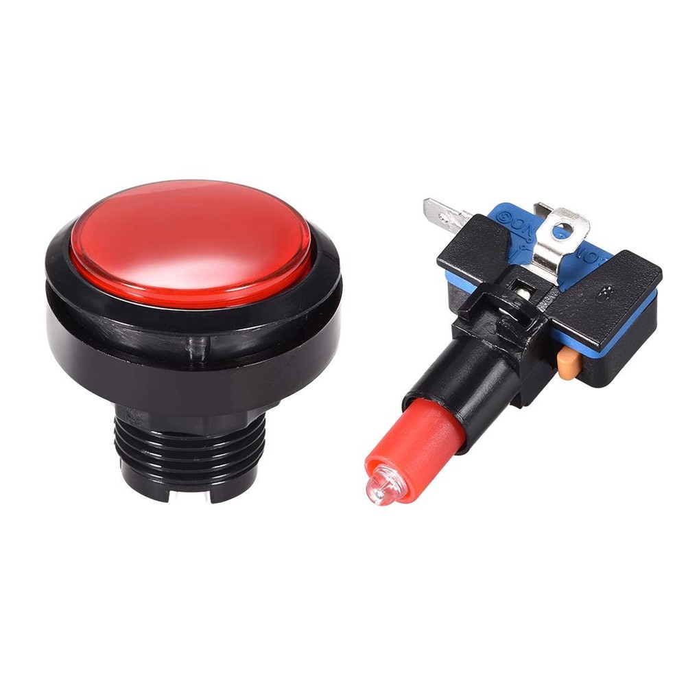 uxcell Game Push Button 46mm Round 12V LED Illuminated Switch 1