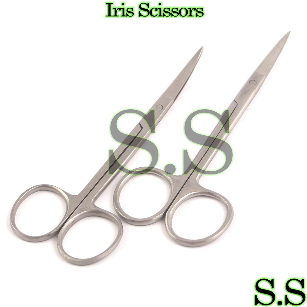 IRIS Scissors 4.5"(Straight+Curved) Surgical Instruments, 2 Pieces