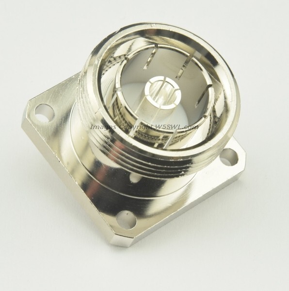 7/16 DIN Connector Female Chassis Mount Solder Cup Post RF Connection - by W5SWL