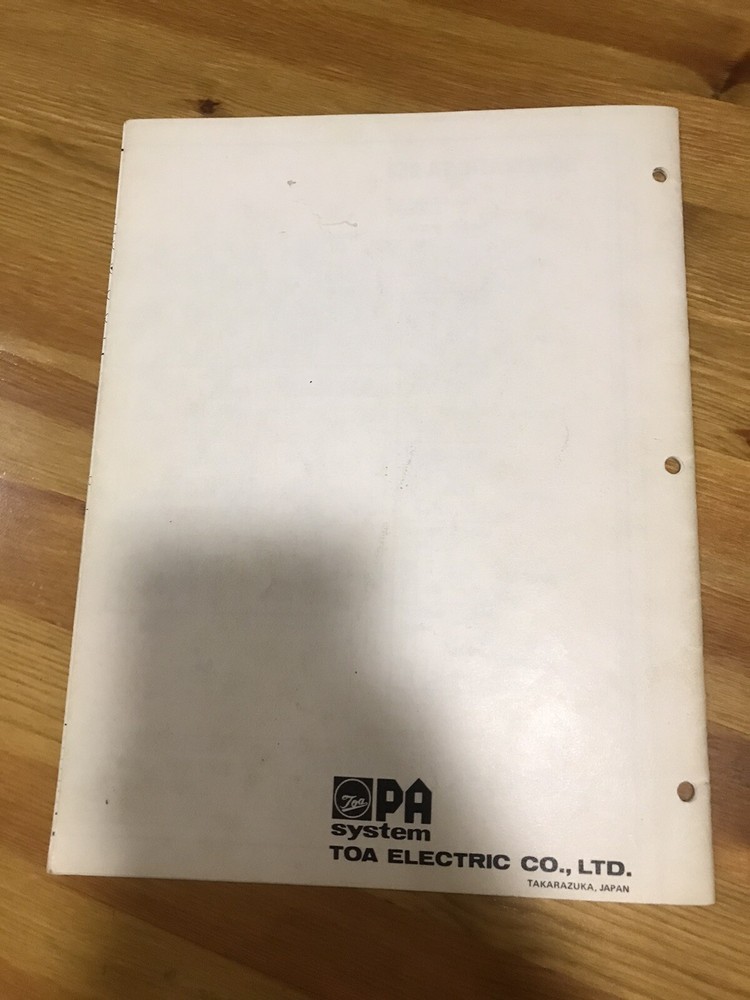 TOA Solid State PA Amplifier Operation Manual TA-956/957/958