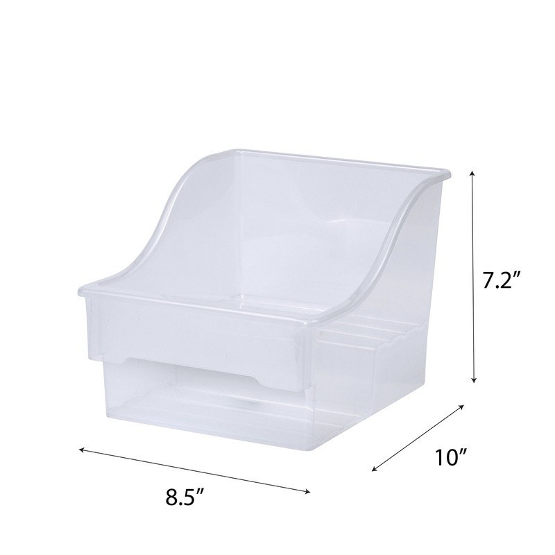 2 Pack Medium Clear Plastic Bins 2 Tier Stackable Kitchen Organizer Storage New