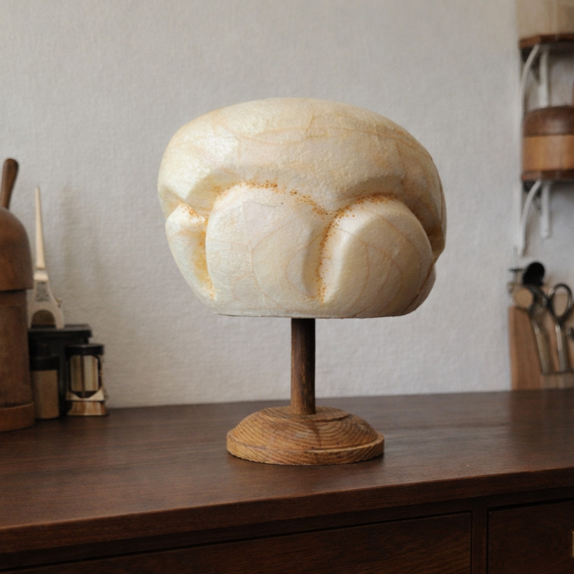 Crown beret Millinery Hat Block Plastic vintage form Antique mold Wooden Puzzle