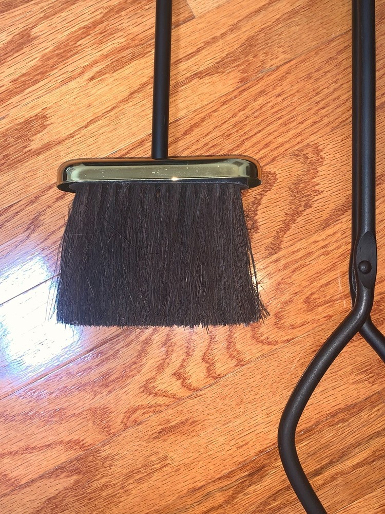 Gold & Black cast iron fireplace tool set with stand