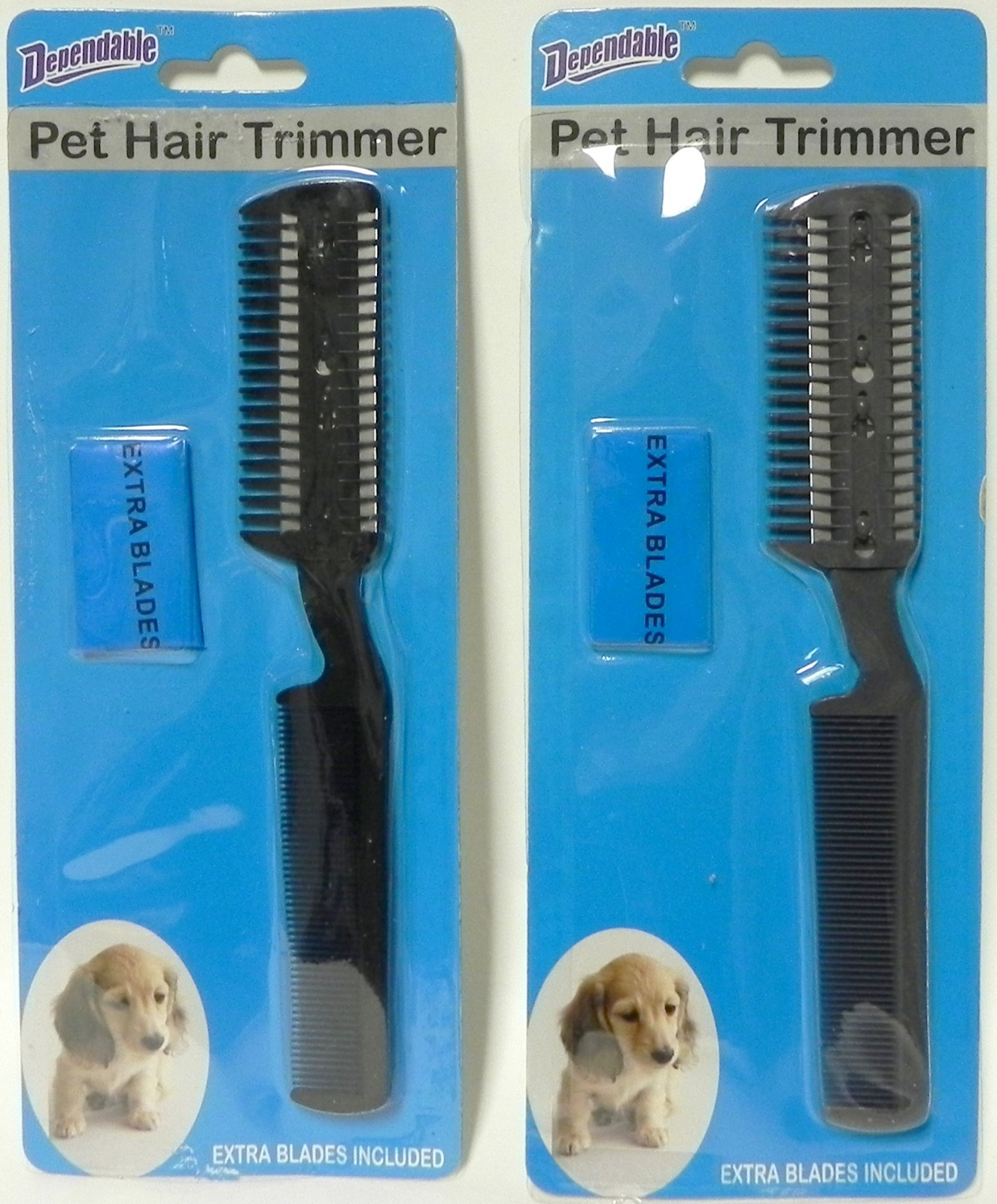 2 Pack Manual Pet Hair Trimmer with Extra Blades and Comb Grooming Dog Cat Razor