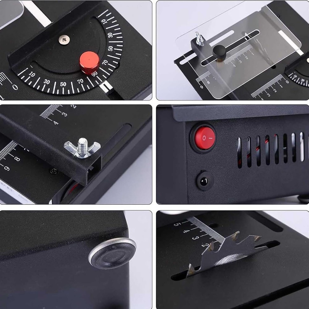 Multi-Functional Mini Table Saw Speed & Angle Adjustable 16MM Cutting Depth E1I6