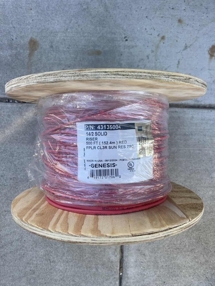 NEW GENESIS 14/2 SOLID  WIRE RED RISER 500FT