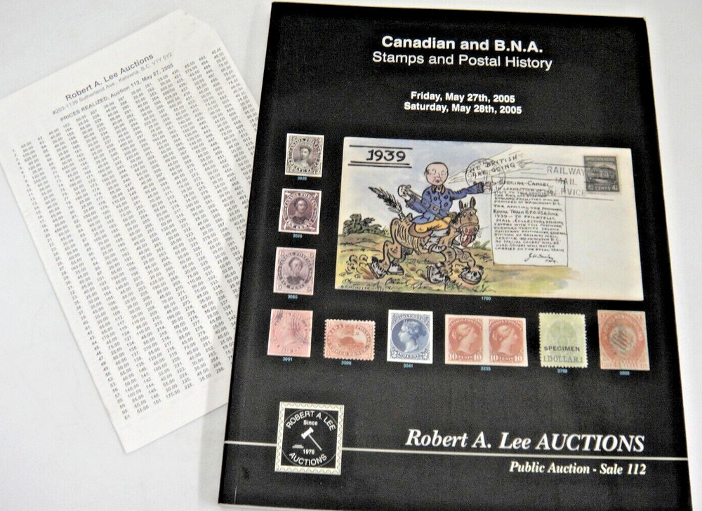 Robert Lee Auction Catalog w Prices Realized Canada & BNA Stamps 2005 #112