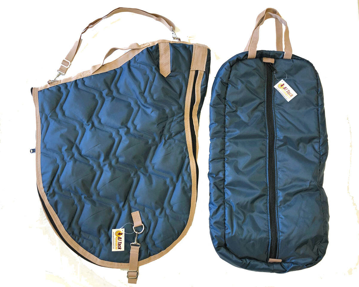English Padded Saddle and Bridle Carrier Set