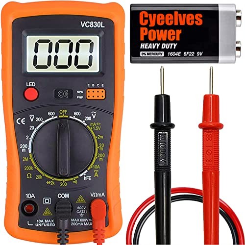 Digital Multimeter, Multimeter with AC DC Voltmeter & Ohm Volt Amp Orange