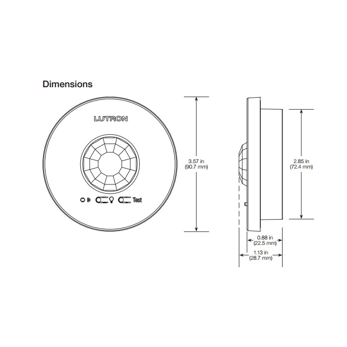 LUTRON Wireless Occupancy Sensor LRF2-OCR2B-P-WH Vive Compatible NIB Bulk