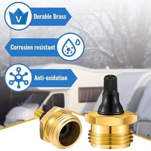 2 Pack Brass RV Blow Out Plug, Heavy Duty Winterization Tool Compatible with