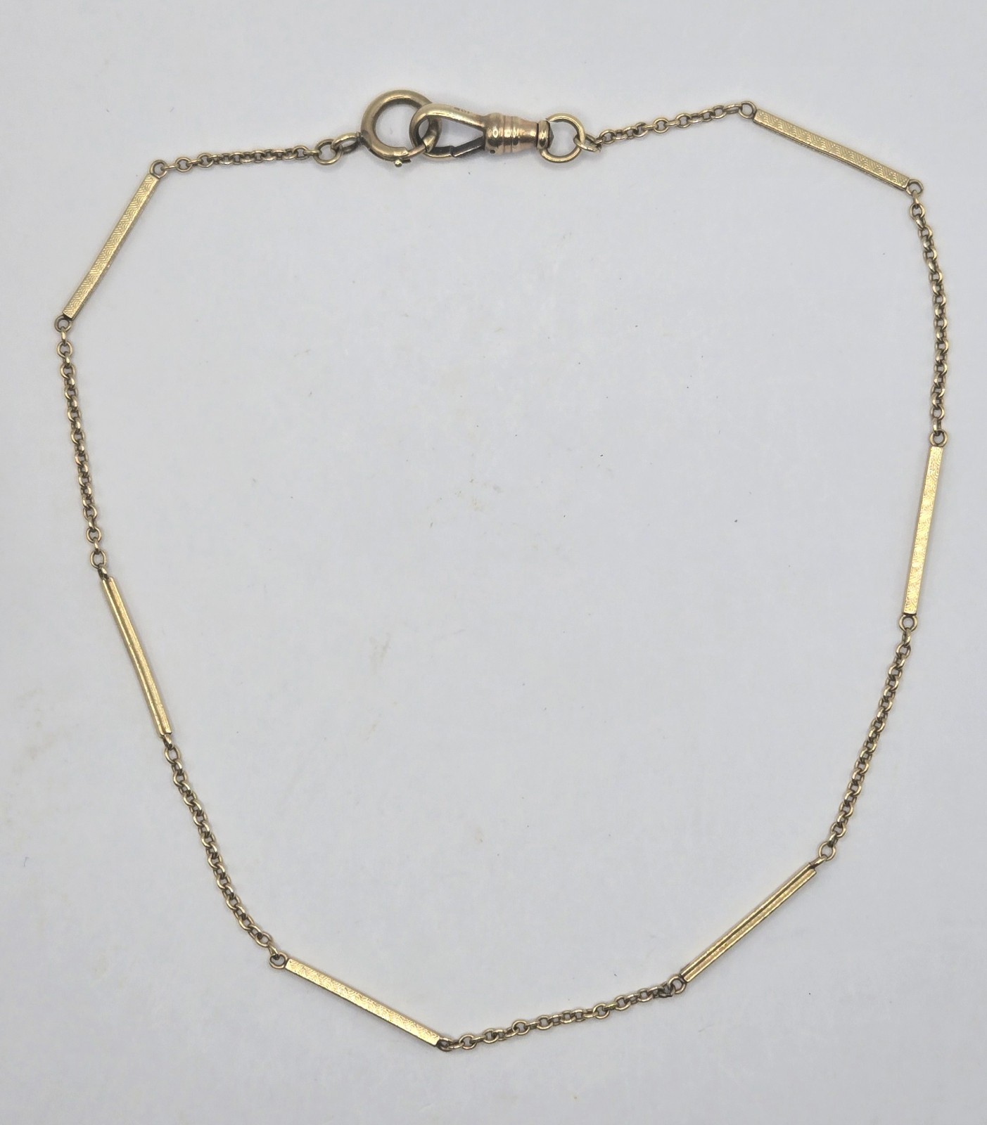 Antique Victorian 10k Gold Pocket Watch Chain  5.6 Grams  13 &1/2 inches