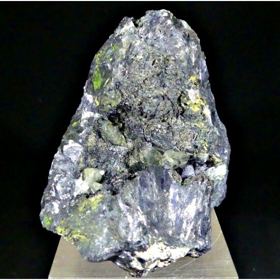 KB: NICE! FL. SW & LW LIGHT YELLOW/WHITE ANGLESITE CRYSTALS SOLID GALENA MATRIX