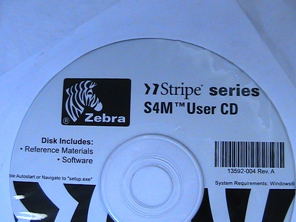 1 USED ZEBRA STRIPE SERIES S4M USER CD REFERENCE MATERIALS AND SOFTWARE