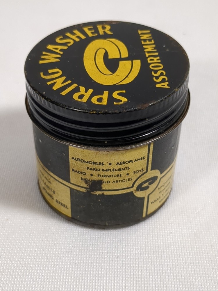 Reliance Spring Washer Cardboard And Tin Container Advertising Empty